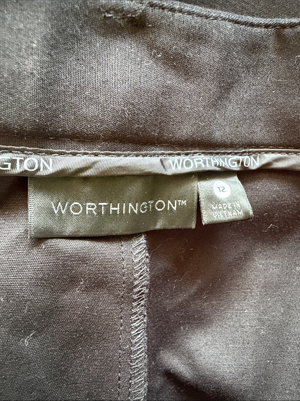 Worthington Black Women's Dress Pants - Classic Waistband Detail, Size 12 - Picture 4 of 5